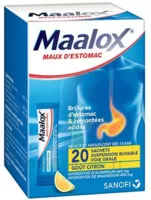 Maalox Maux D'estomac, Suspension Buvable Citron 20 Sachets à Chelles
